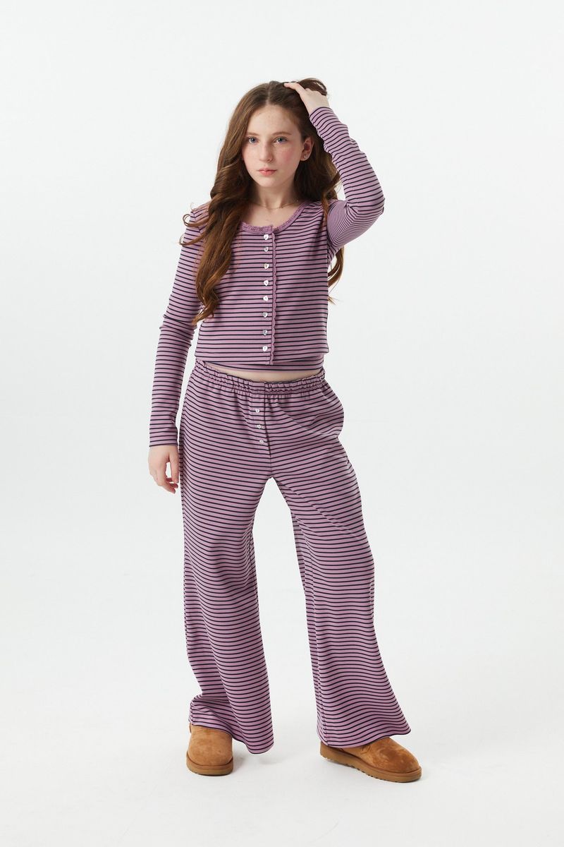 Lizzie Mauve/Navy Striped Tank | Girl