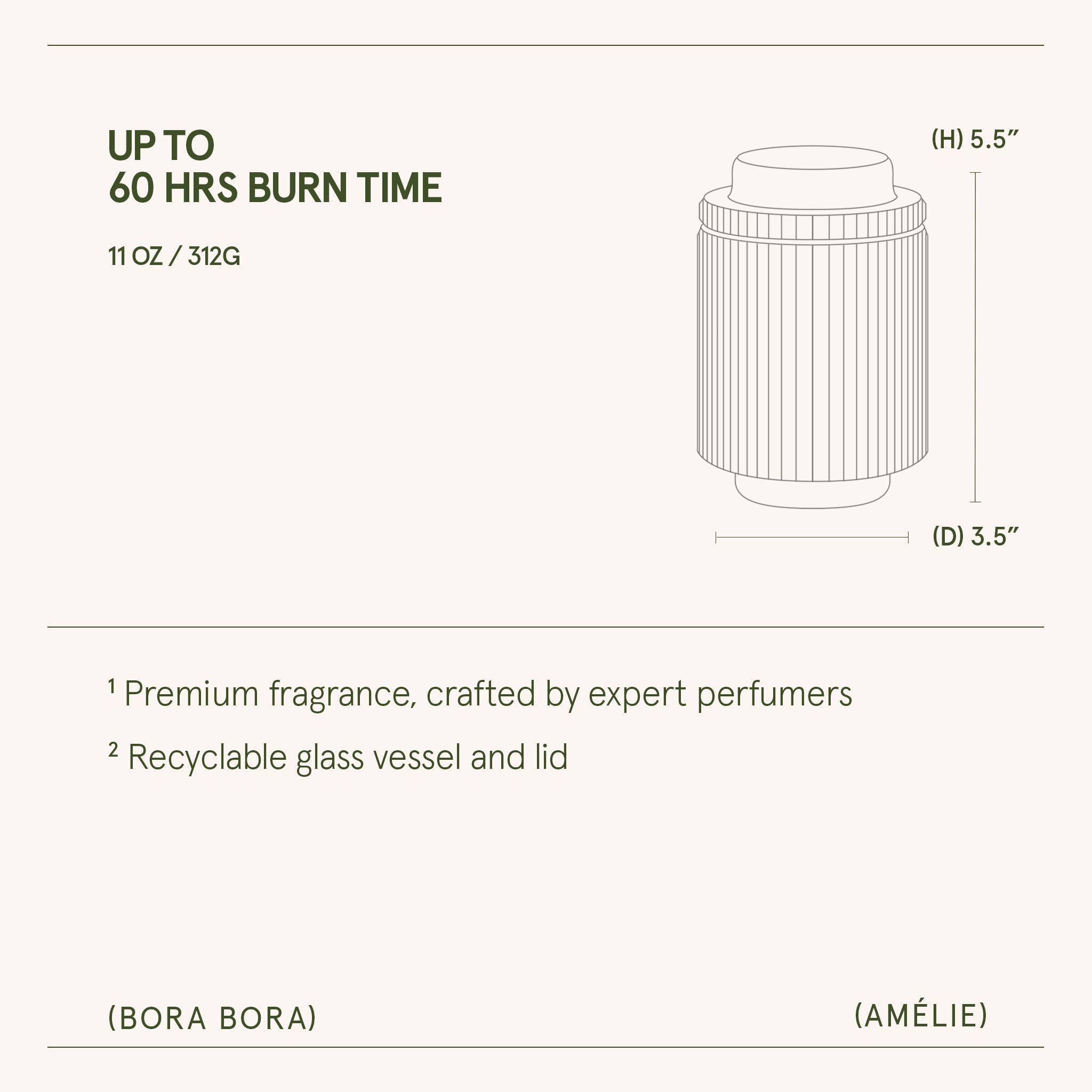 Scented Candle - Bora Bora - 11 oz | La Jolie Muse