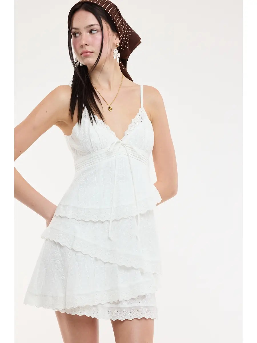 Eyelet Mini Dress