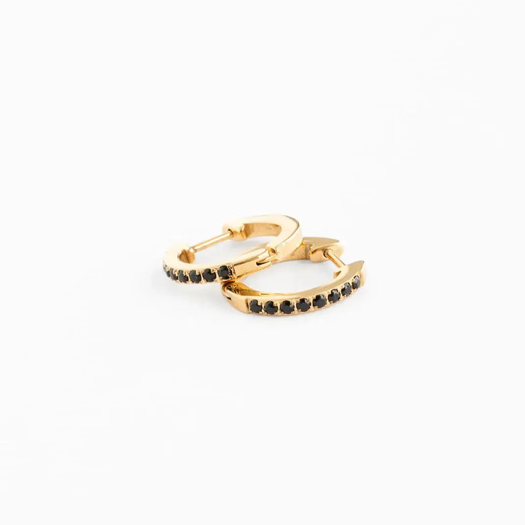 Gem Hoop Earrings - Hypoallergenic, Flat Back, Girl Gift