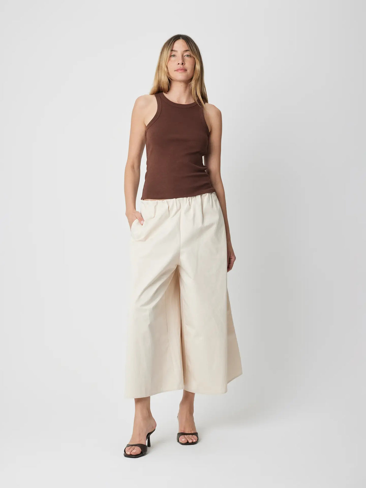 Alia Brown Sleeveless Top