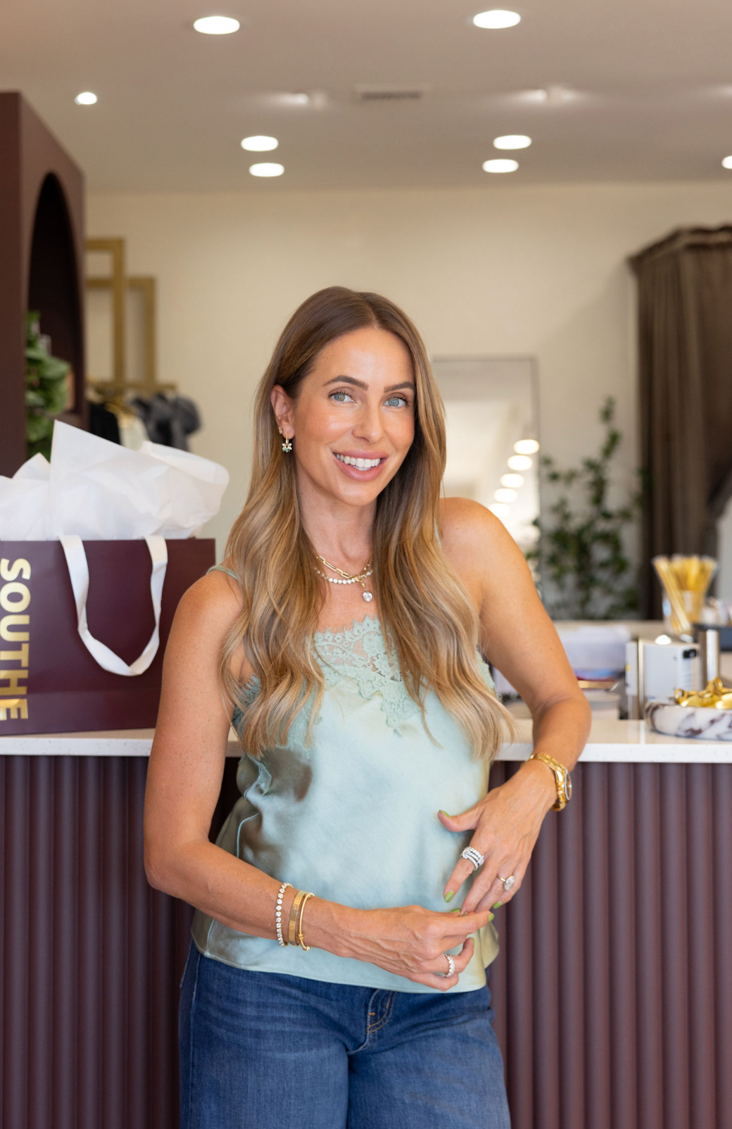 Adeline Basil Top