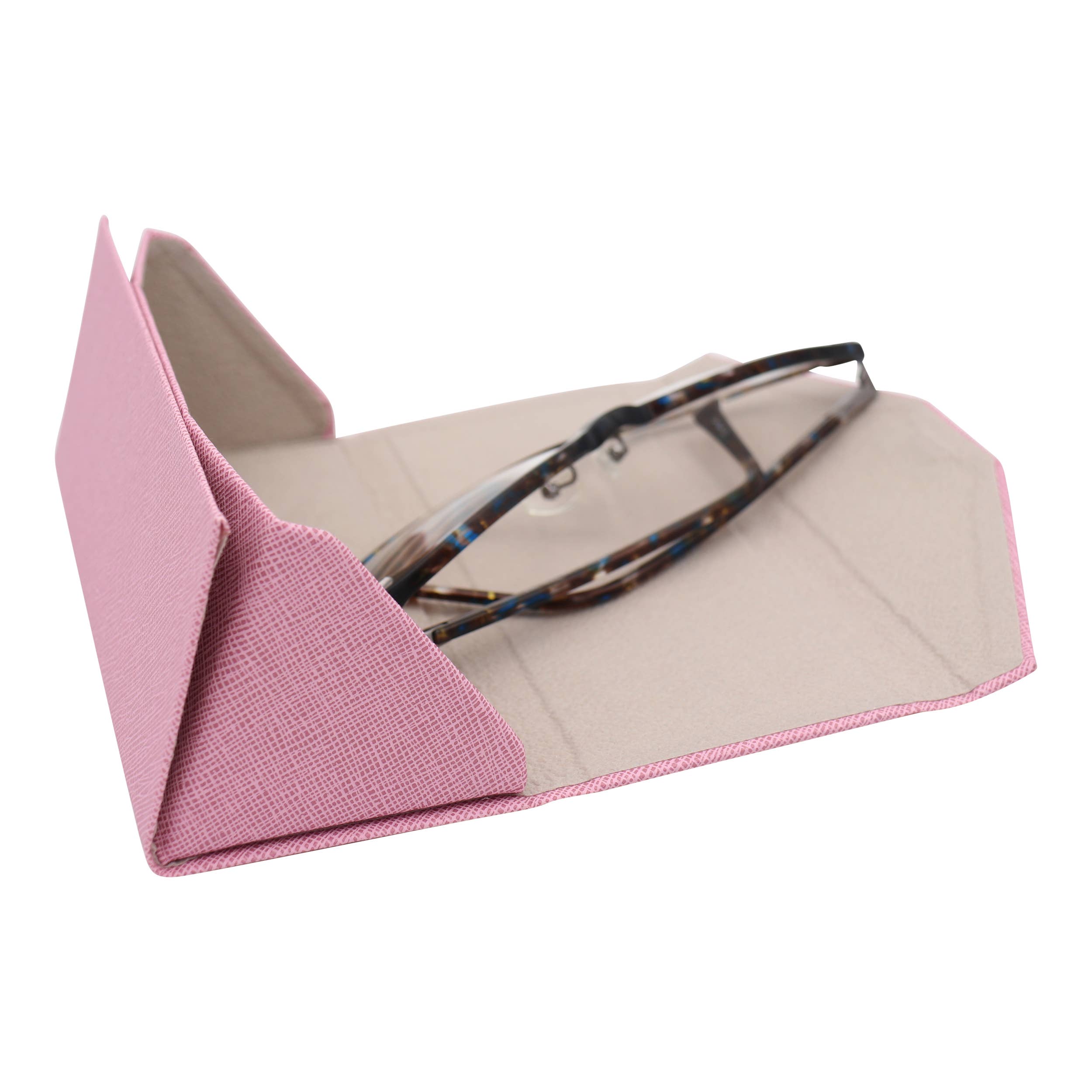 Folding Eco Leather Hard Case for Sunglasses (Pink)
