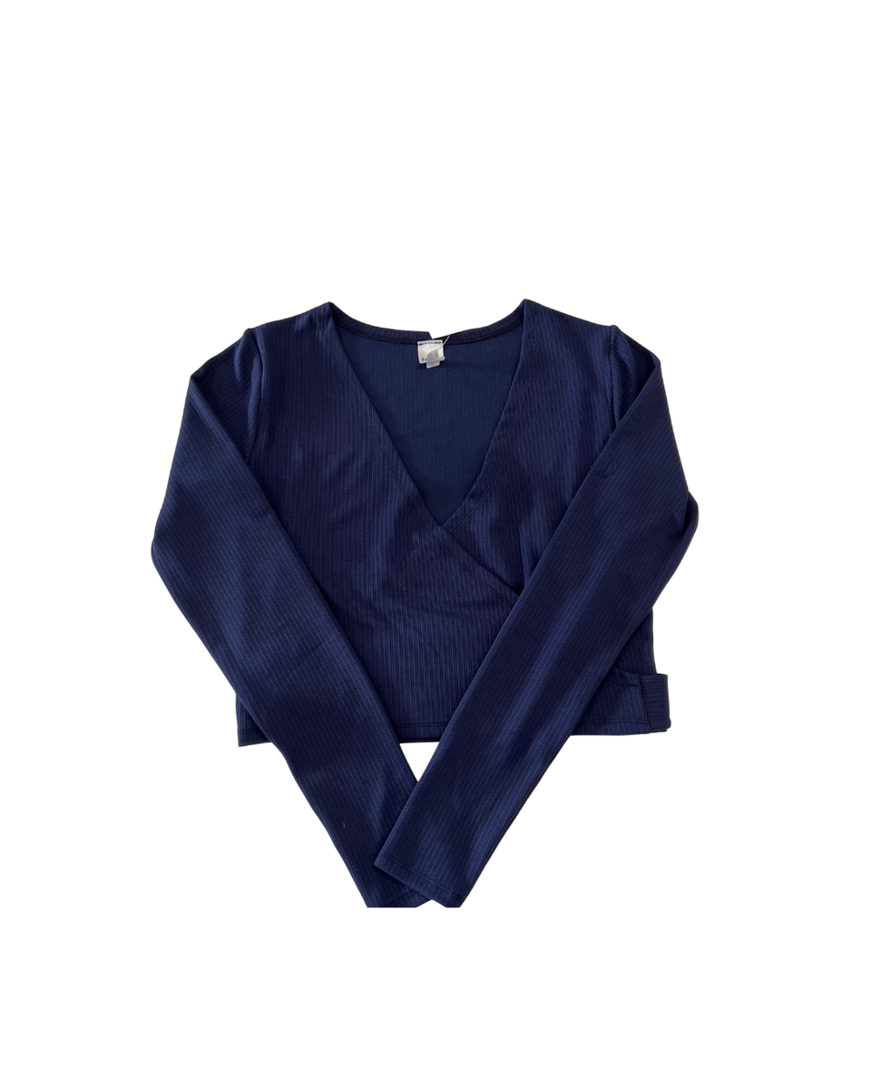 Ever Navy  Rib Wrap Top | Tween