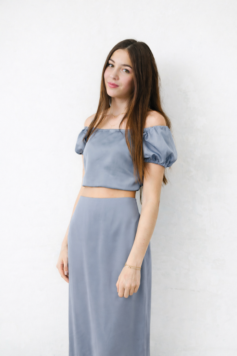 Tween Joey Metal Satin Maxi Skirt