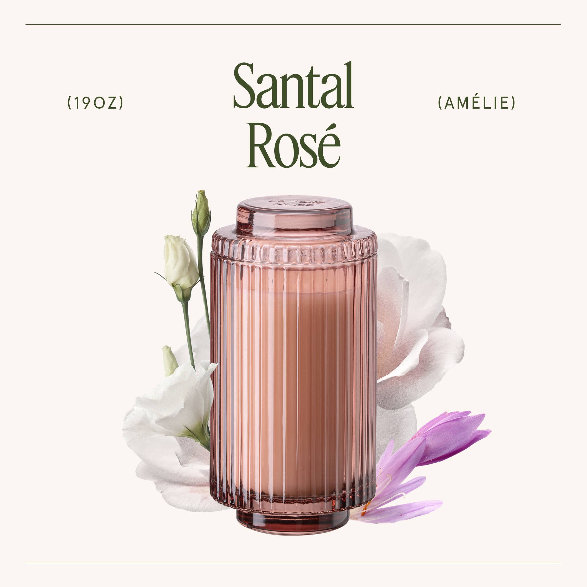 Scented Candle - Santal Rosé - 19oz | La Jolie Muse