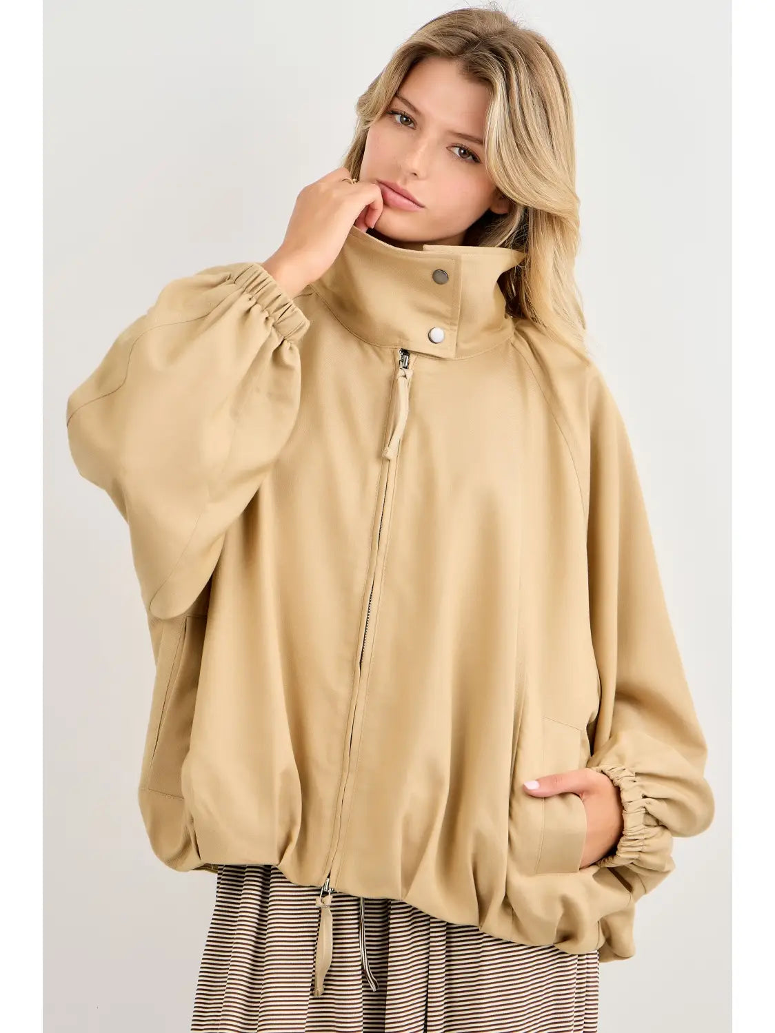 Sloane Camel Zip Up Jacket