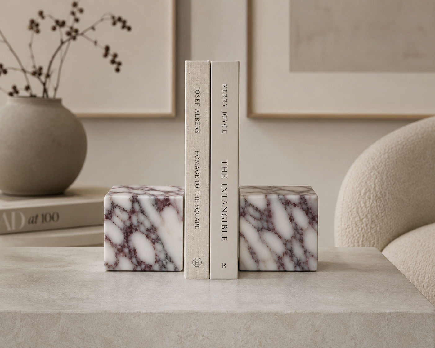 Calacatta Viola Marble Bookends Set