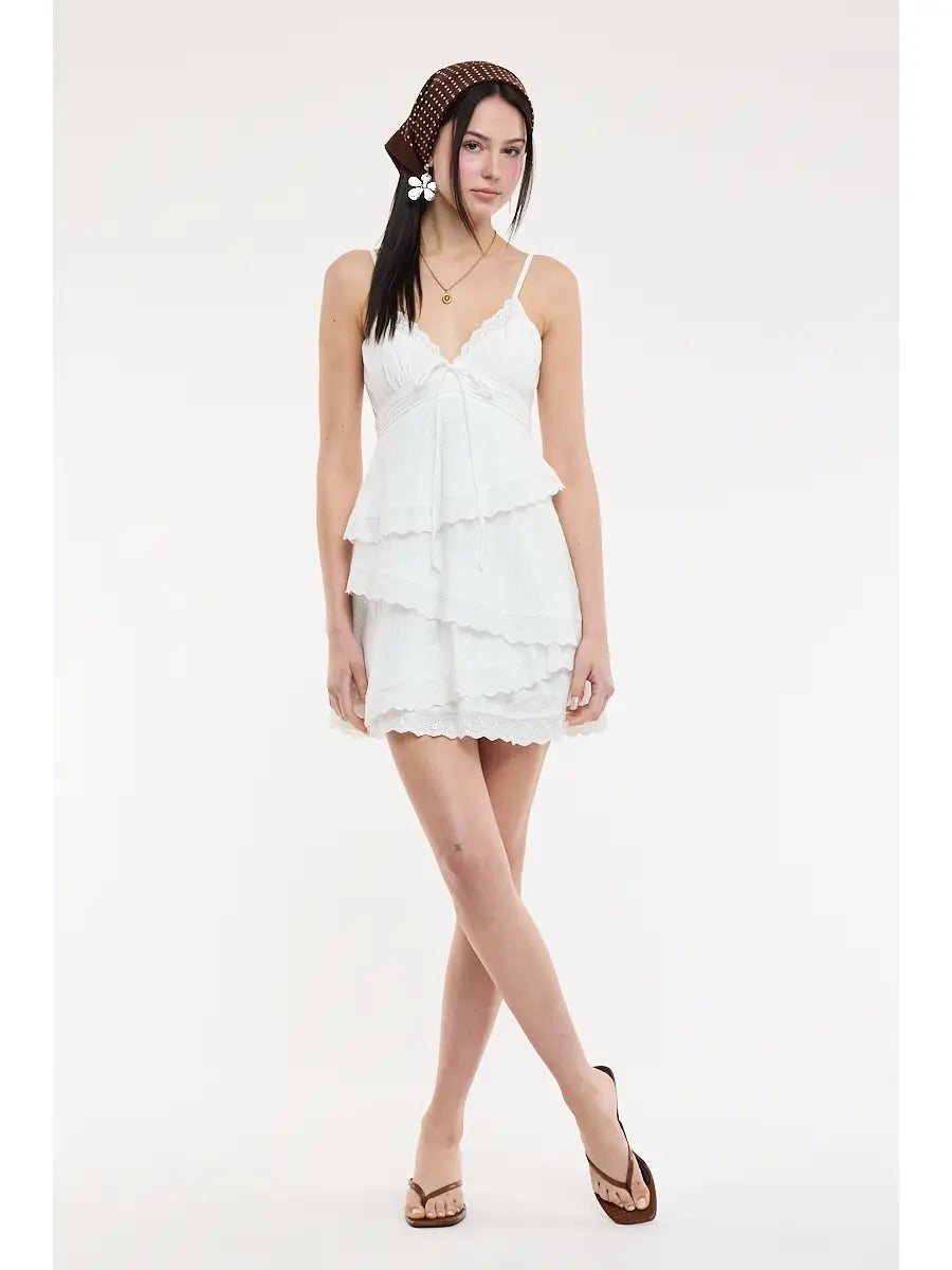 Eyelet Mini Dress