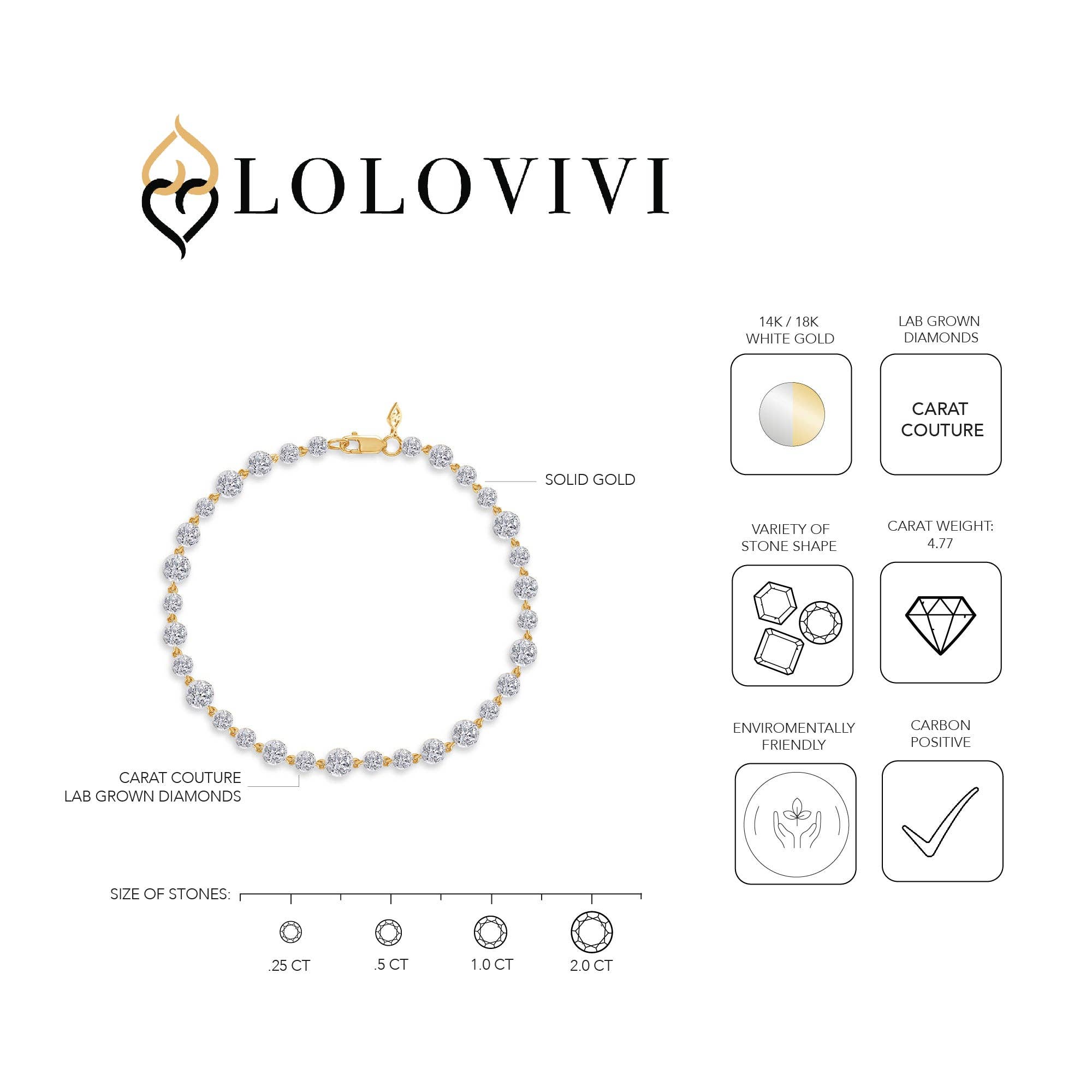 The Saige Bracelet - Carat Couture Diamond Carbon Neutral Solid Gold Bracelet
