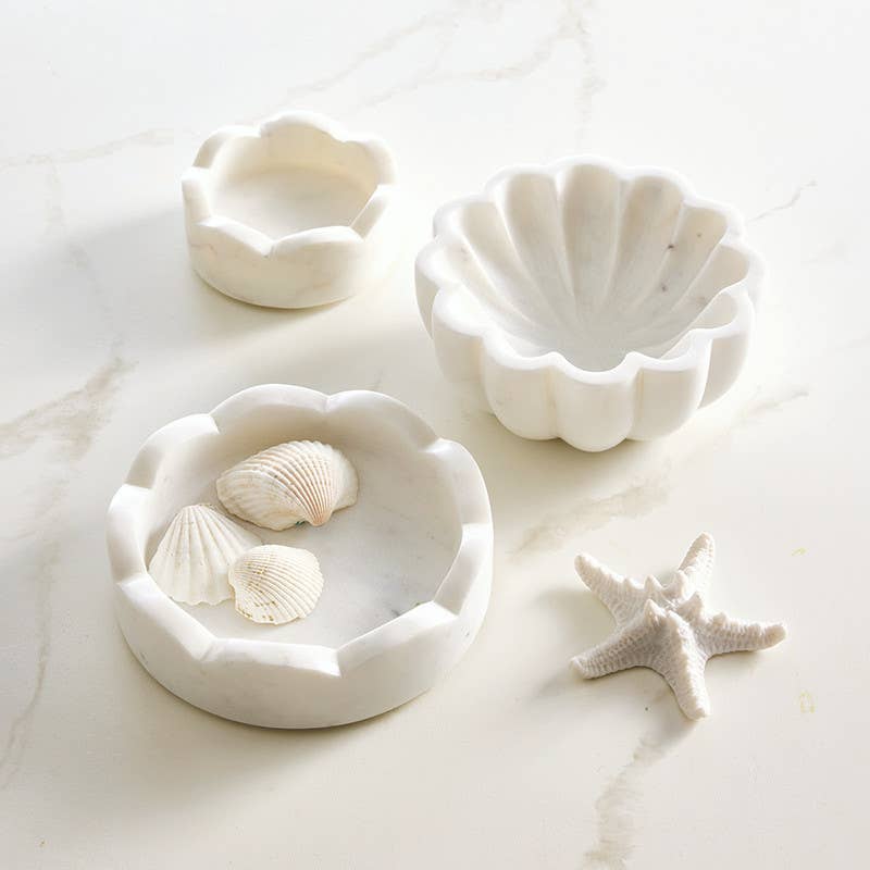 Face to Face Marble Bowl - Scallop