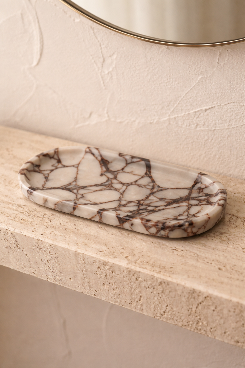 Calacatta Viola Marble Oval Tray