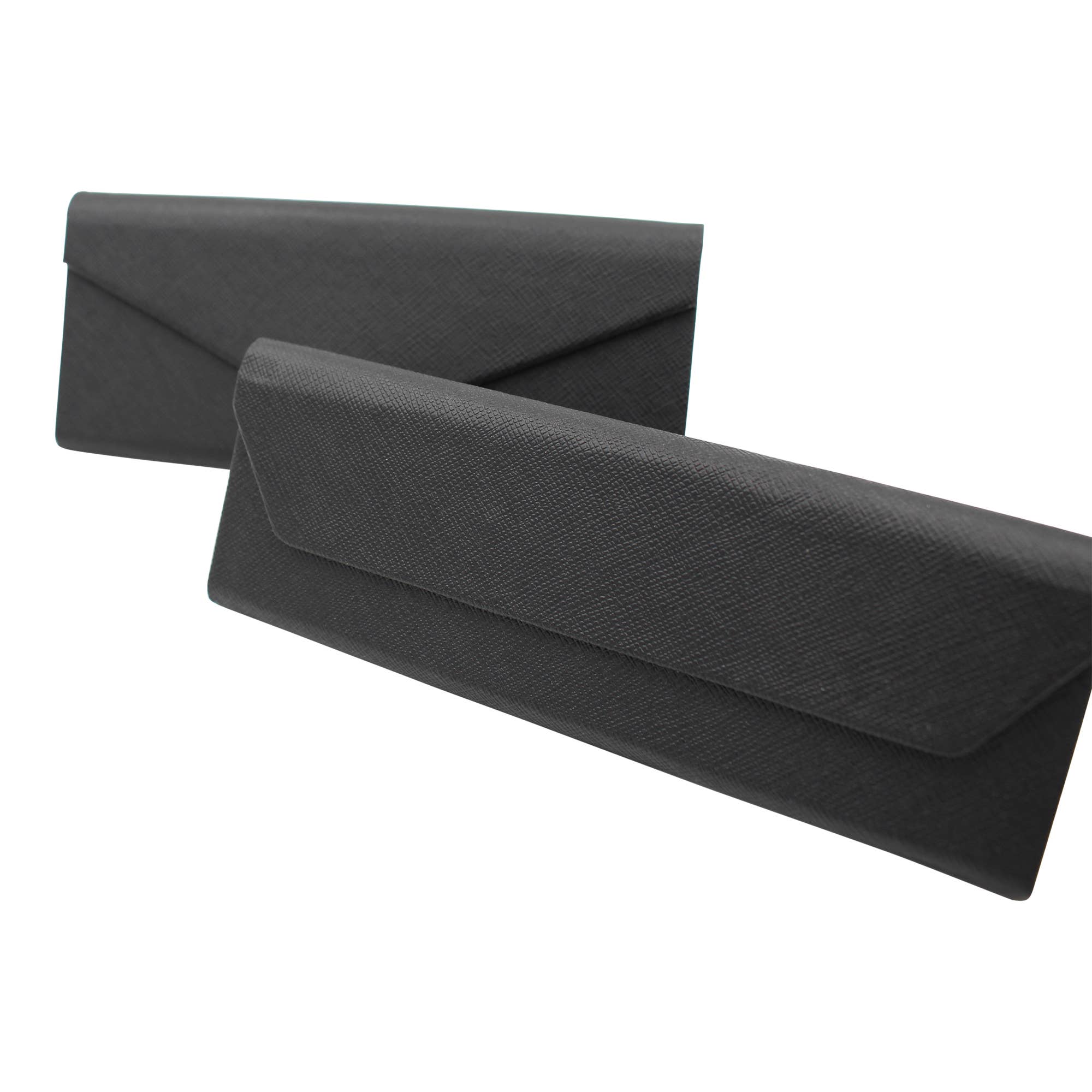 Hardshell Eco Leather Solid Color Folding Glasses Case