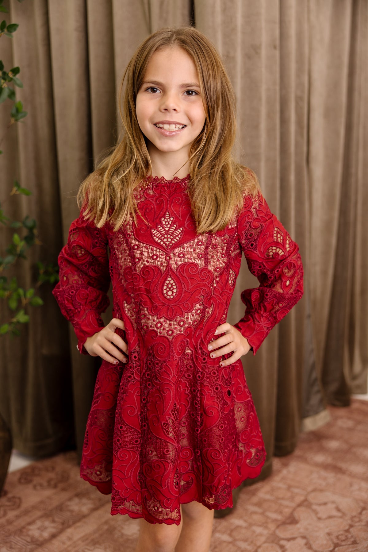 Gisele Mini Dress in Wine | Tween