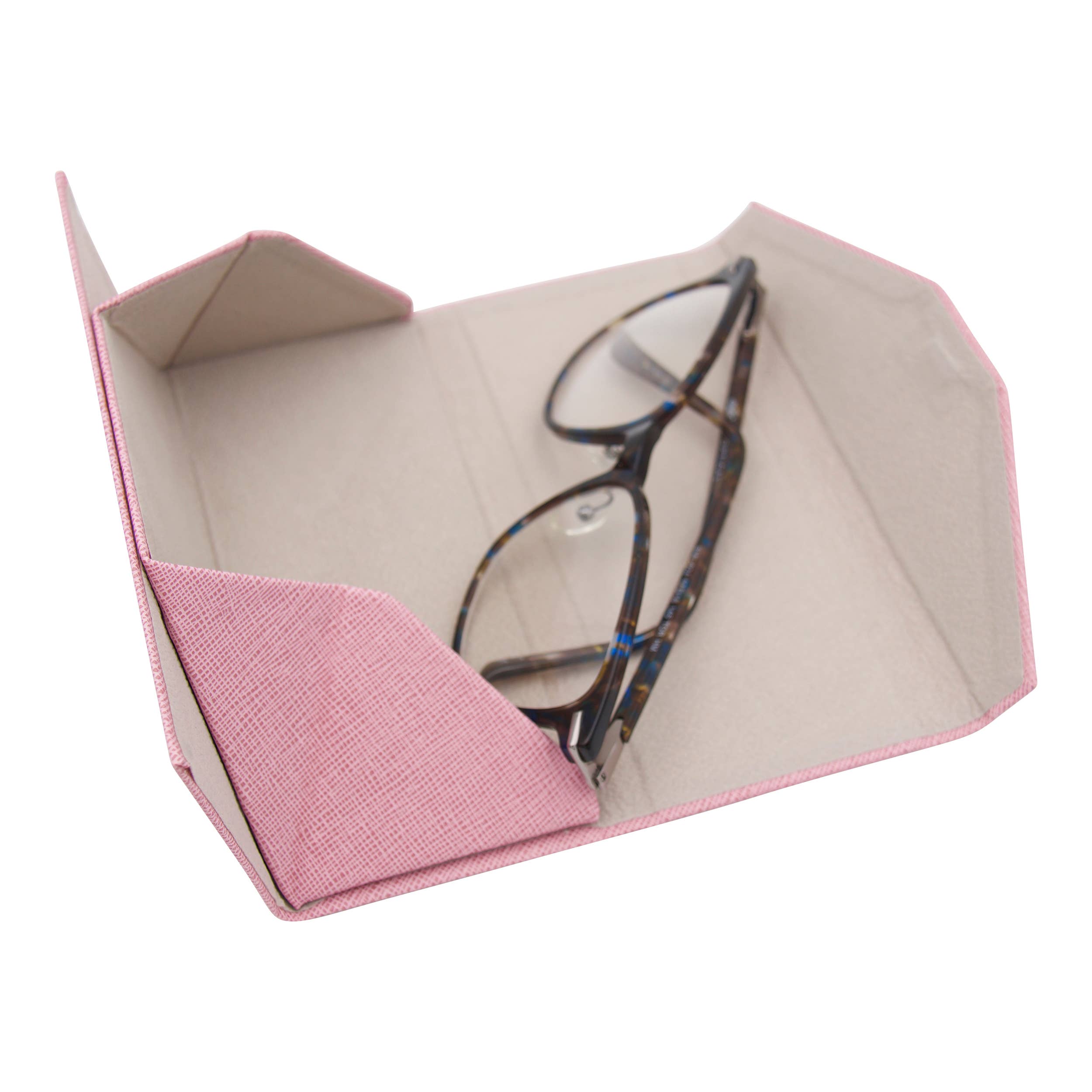 Folding Eco Leather Hard Case for Sunglasses (Pink)