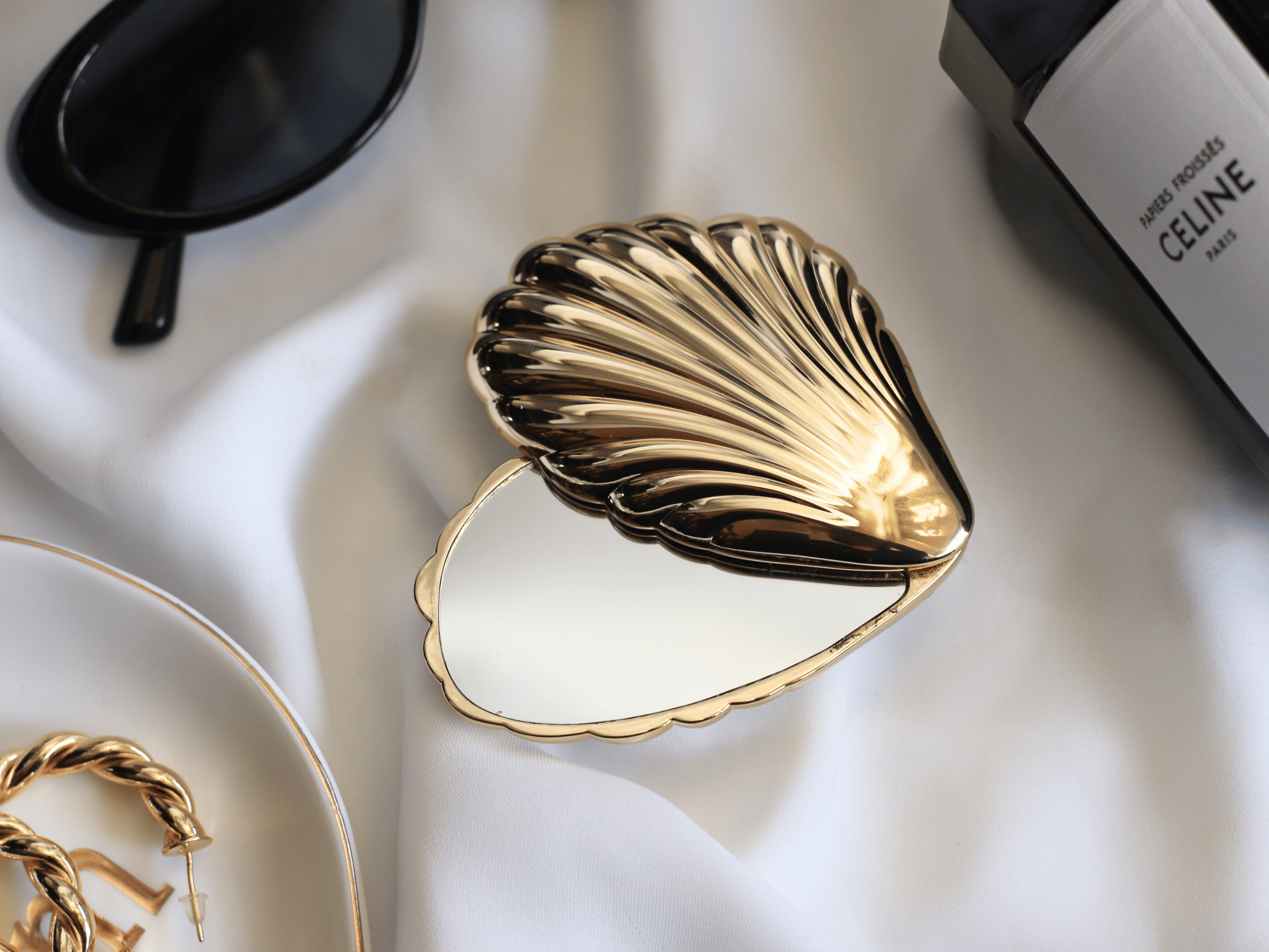 Seashell Compact Mirror | Art Deco Inspired Pocket Mirror