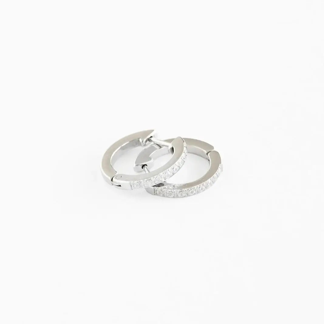 Gem Hoop Earrings - Hypoallergenic, Flat Back, Girl Gift