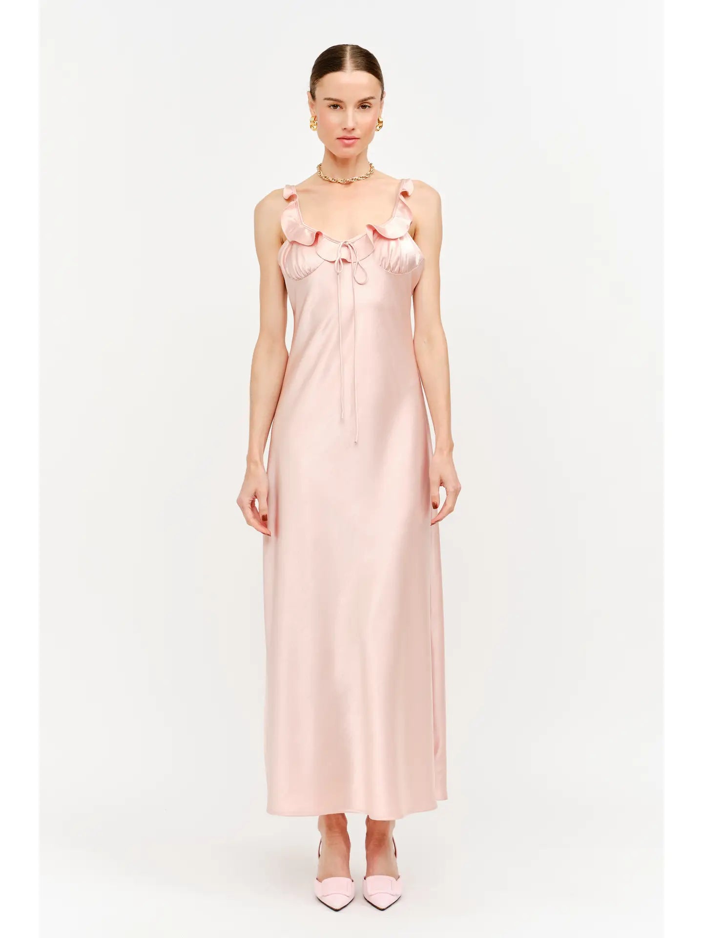 Lacy Maxi Satin Dress