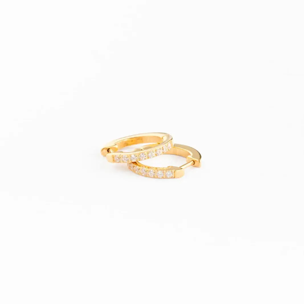 Gem Hoop Earrings - Hypoallergenic, Flat Back, Girl Gift