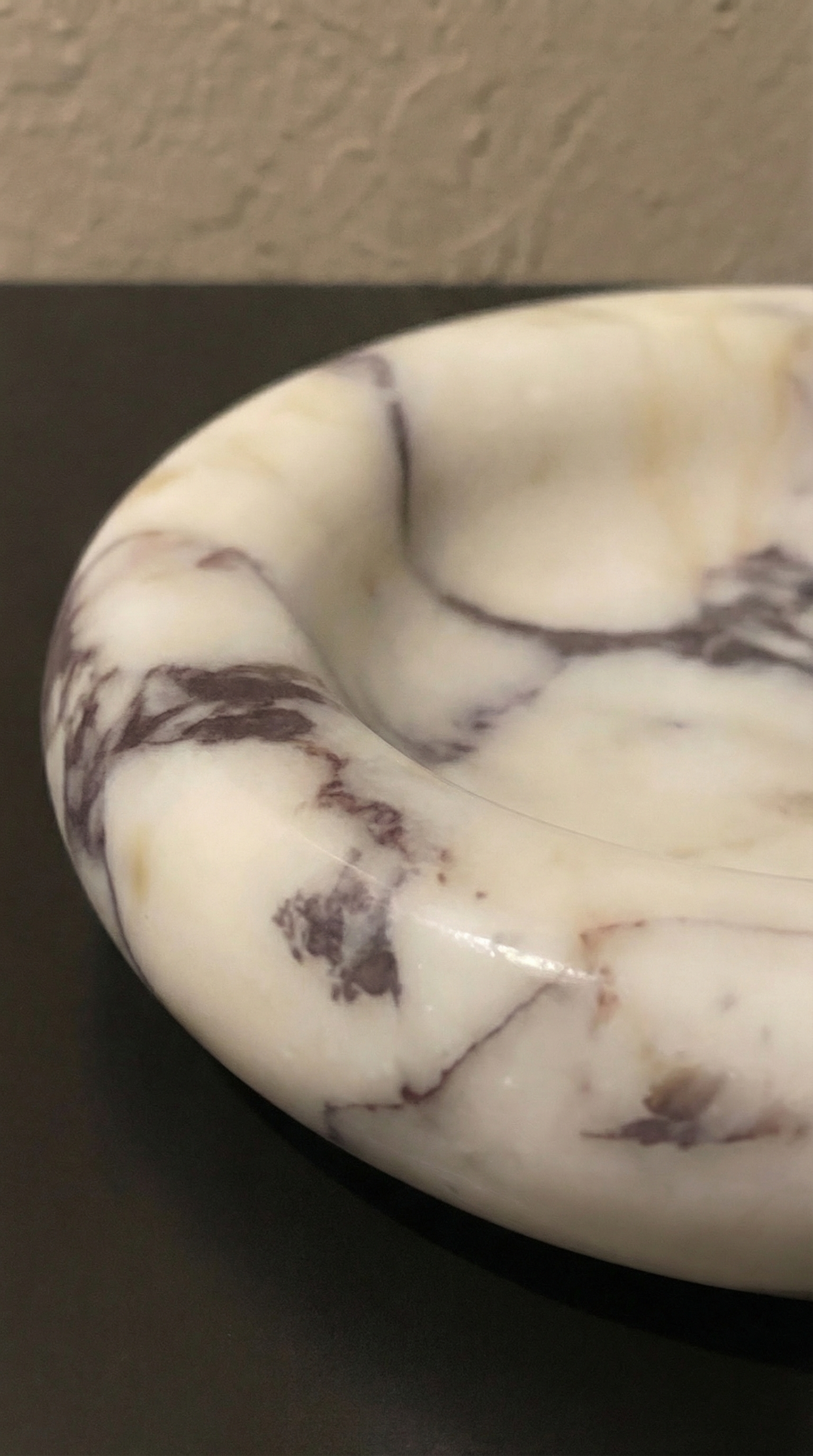 Polished Calacatta Viola Marble Decorative Bowl