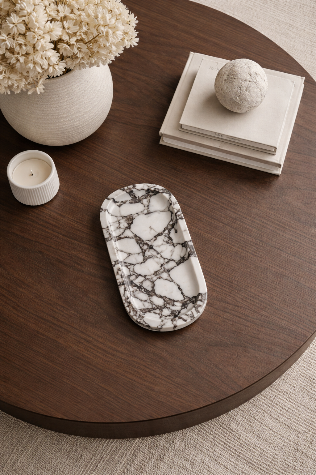 Calacatta Viola Marble Oval Tray
