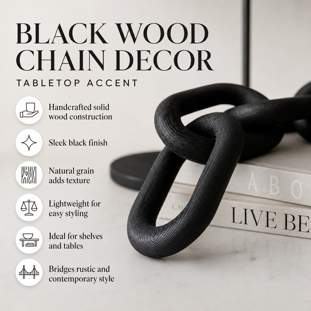 Black Wooden Chain Decor