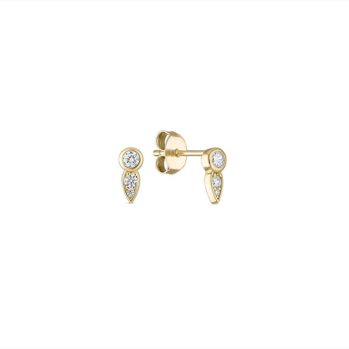 14k Vermeil Pavé CZ Petal Studs