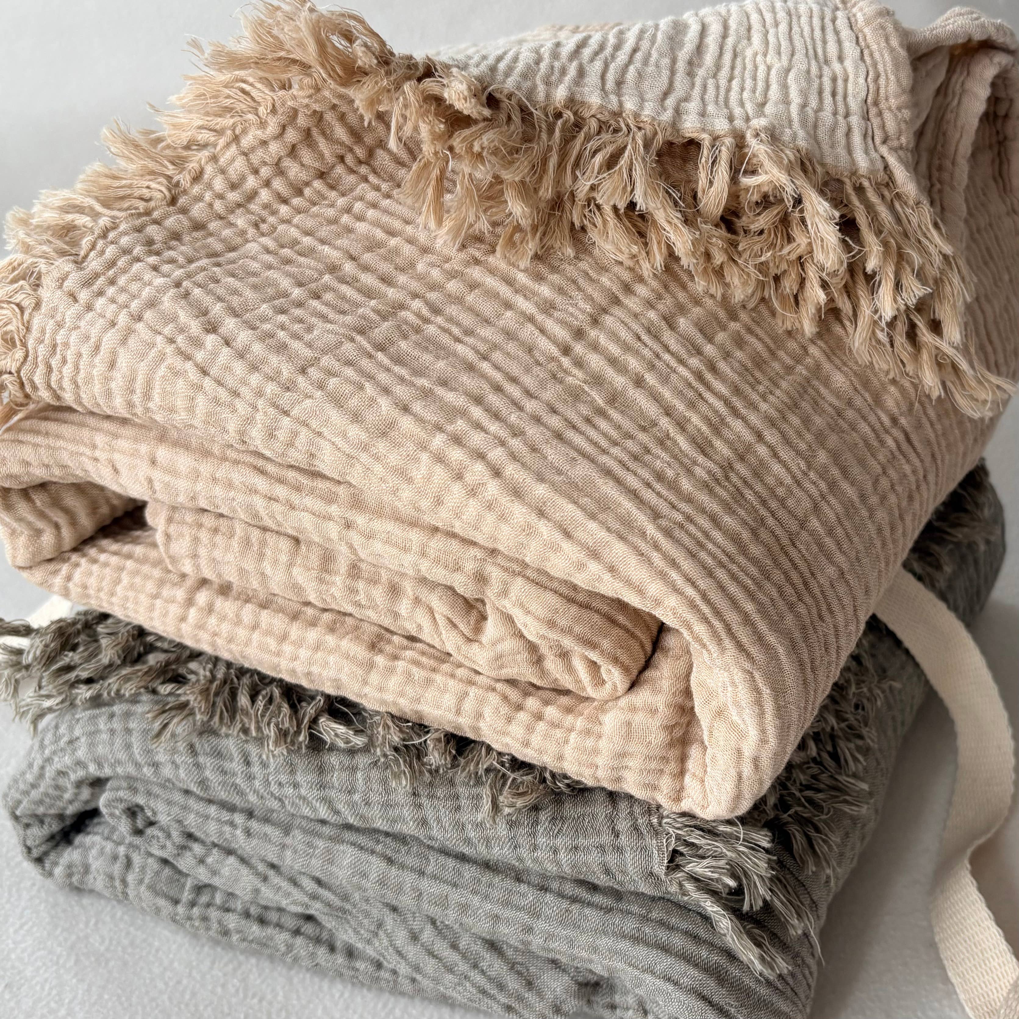  Stonewashed  Throw Blanket - 3 Colors 