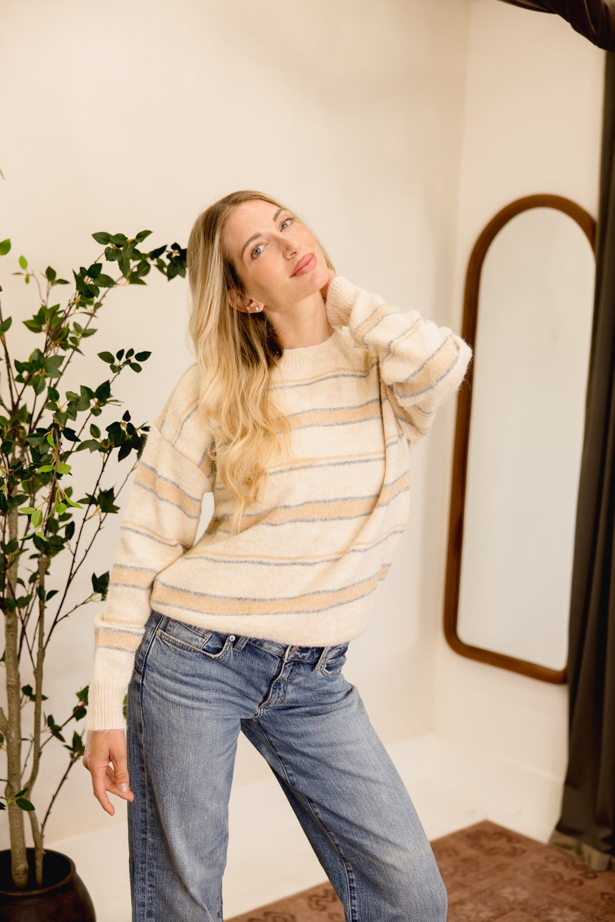 Brina Striped Knit Sweater