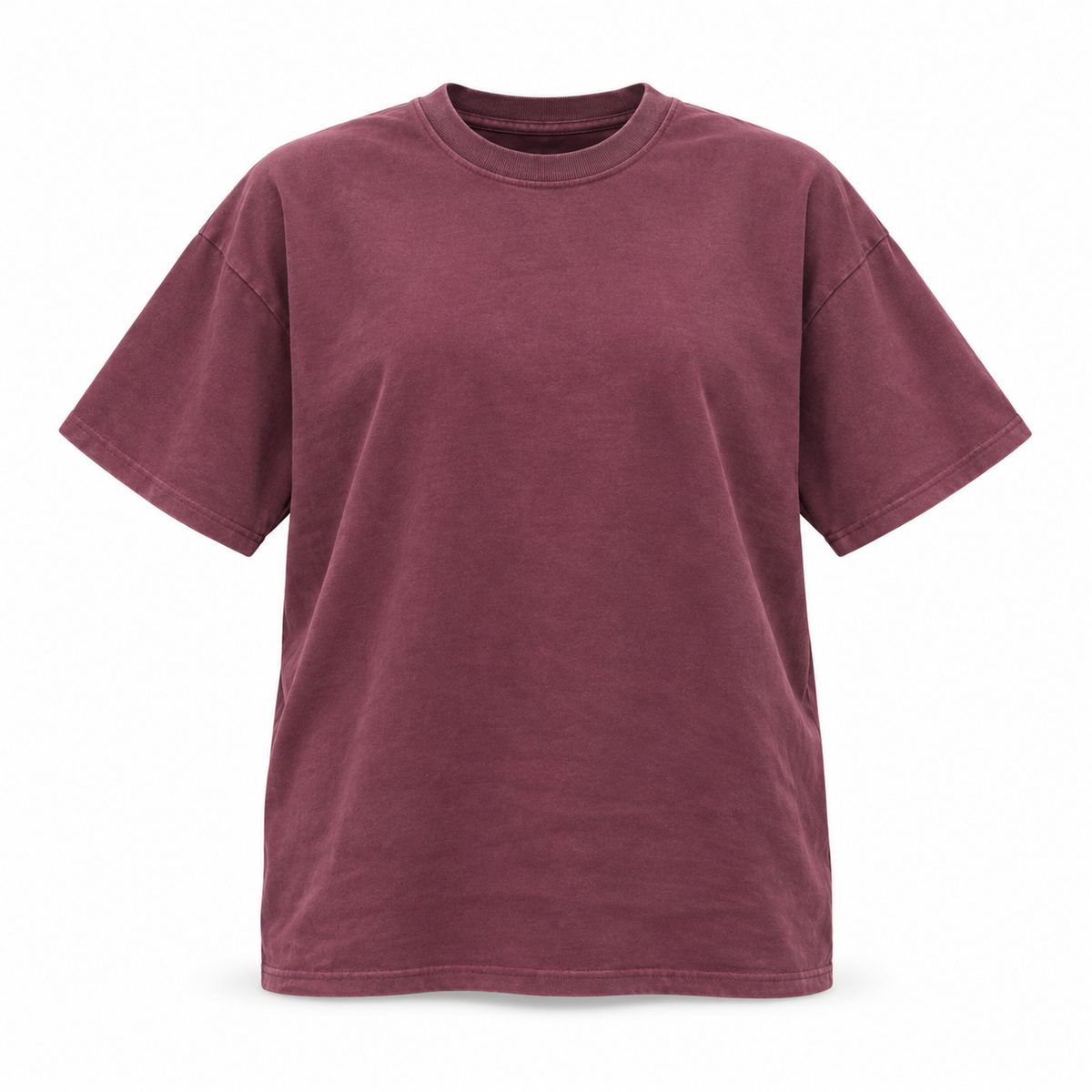 Maroon Cotton Crew Neck Tee