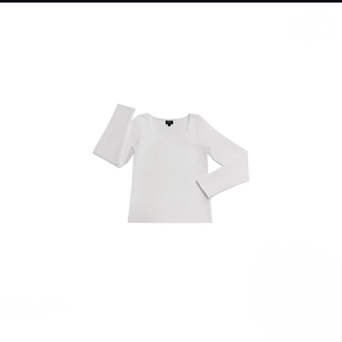Tween Poppy White Cotton Blend Long Sleeve Top