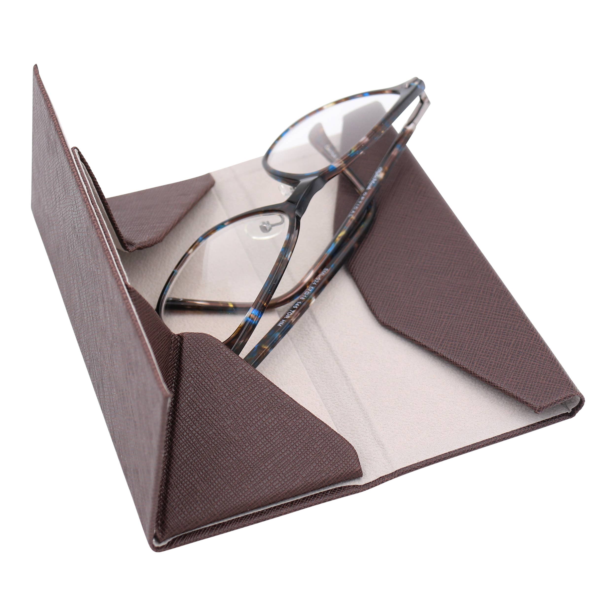 Chocolate Folding Sunglasses Glasses Case – Vegan Leather