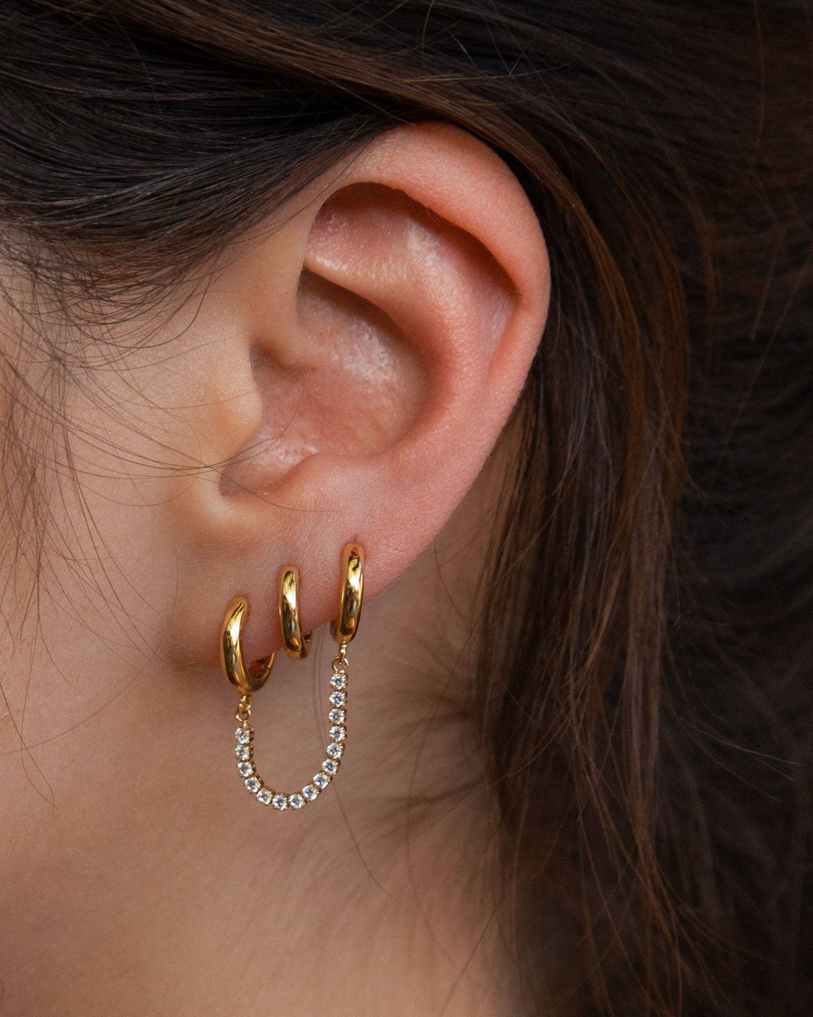 Lacey 14K Gold-Plated Brass Huggie Earrings