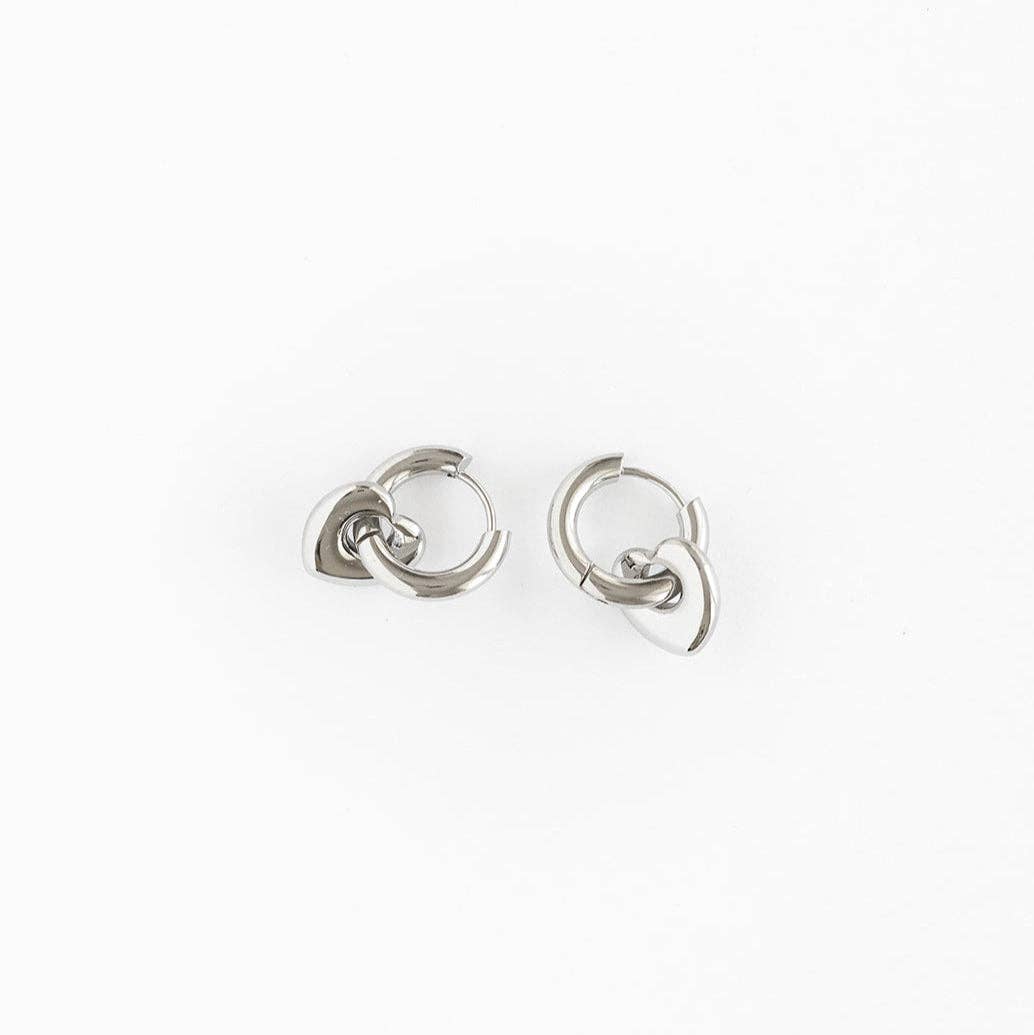 Bold Heart Hoop Earrings - Hypoallergenic, Girl Gift