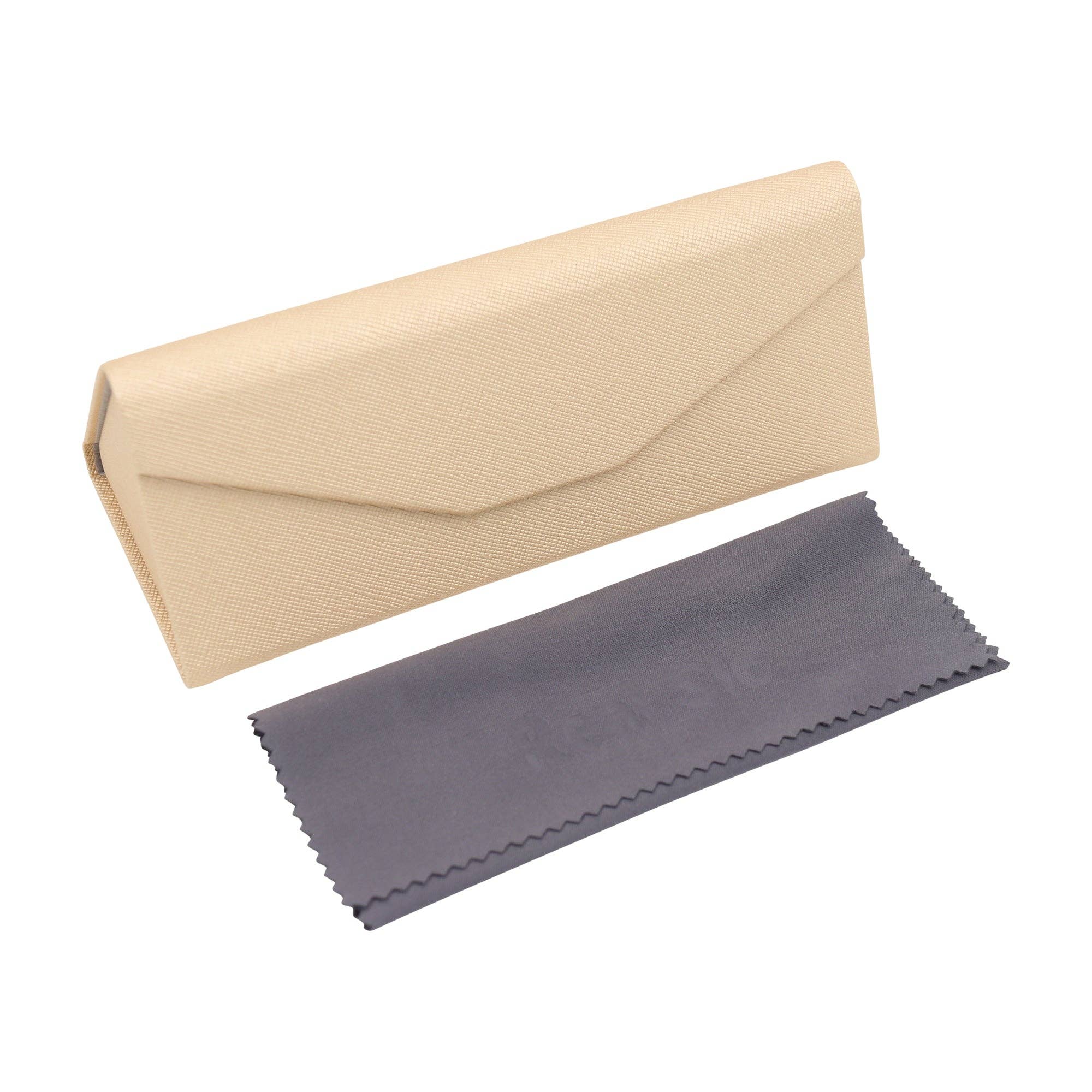 Vegan Leather Folding Hard Shell Glasses Case - Gold