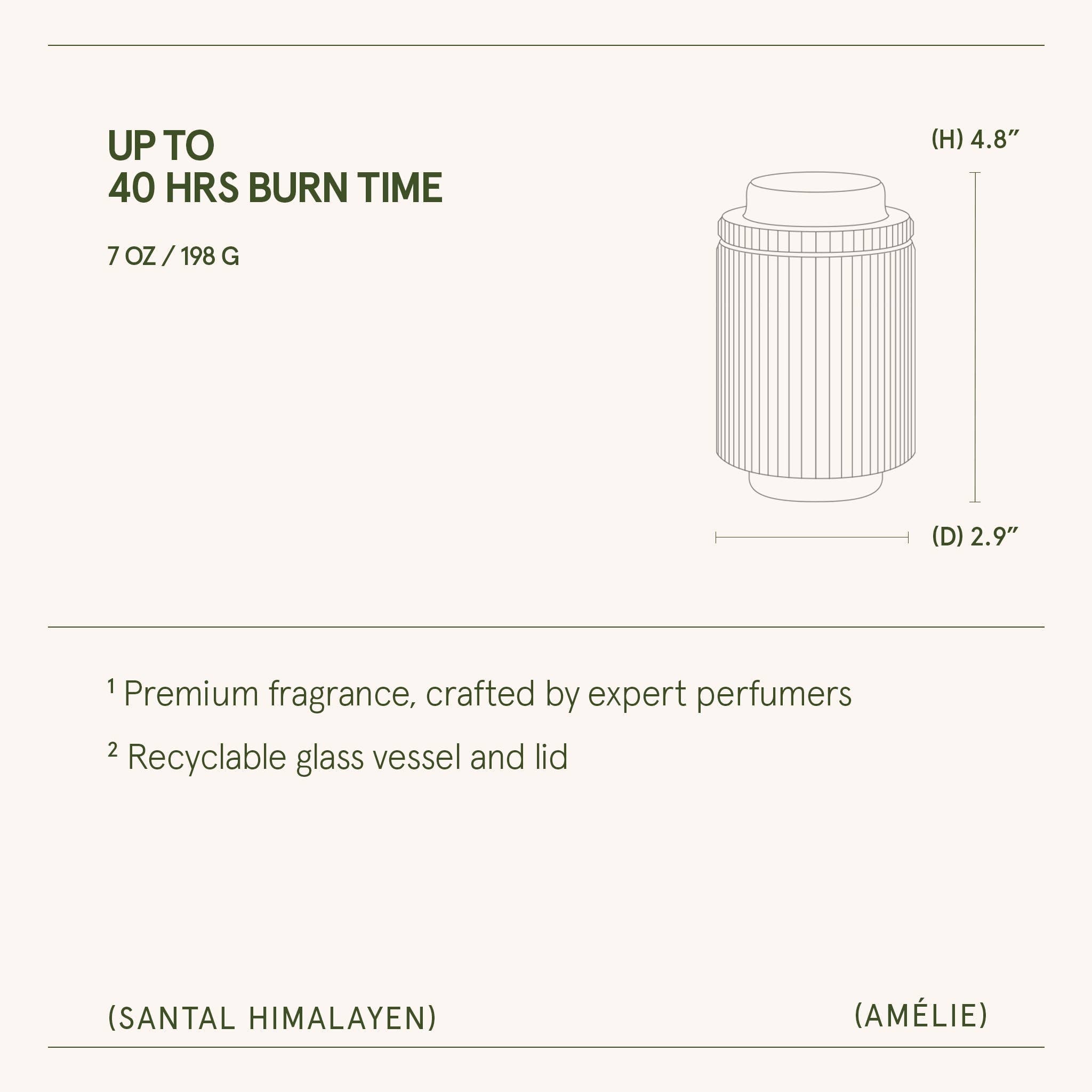 Scented Candle - Santal Himalayen - 7oz | La Jolie Muse