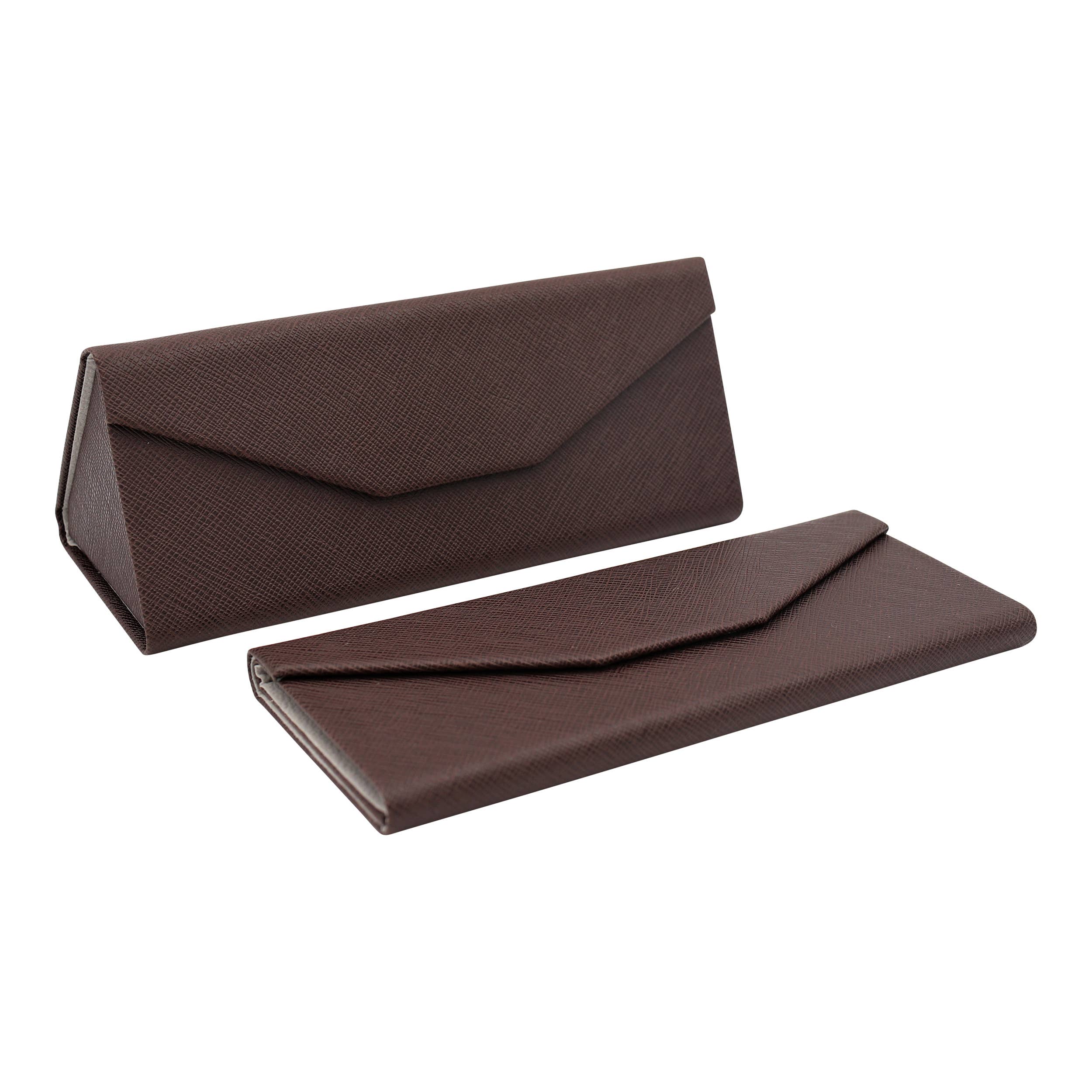 Chocolate Folding Sunglasses Glasses Case – Vegan Leather