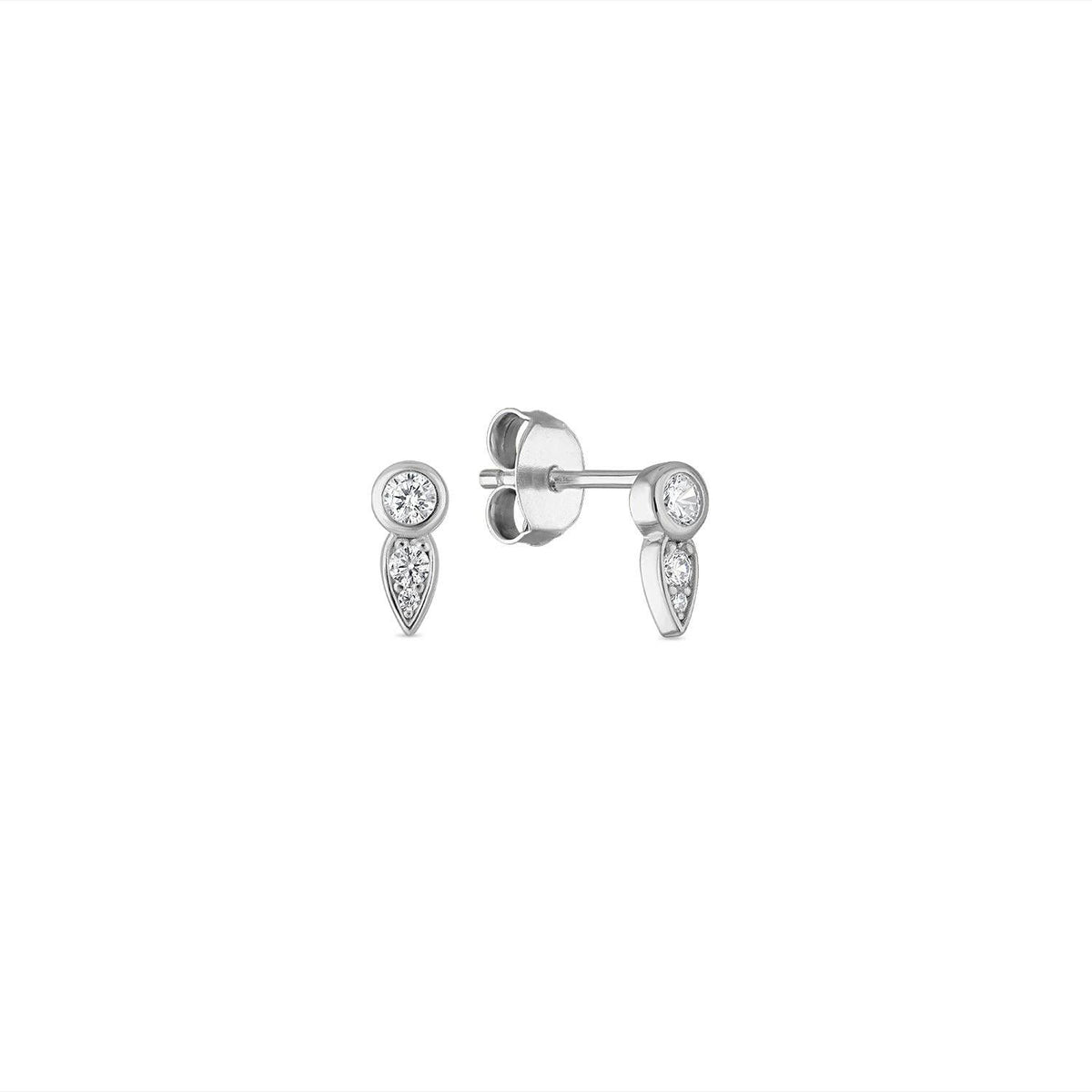 14k Vermeil Pavé CZ Petal Studs