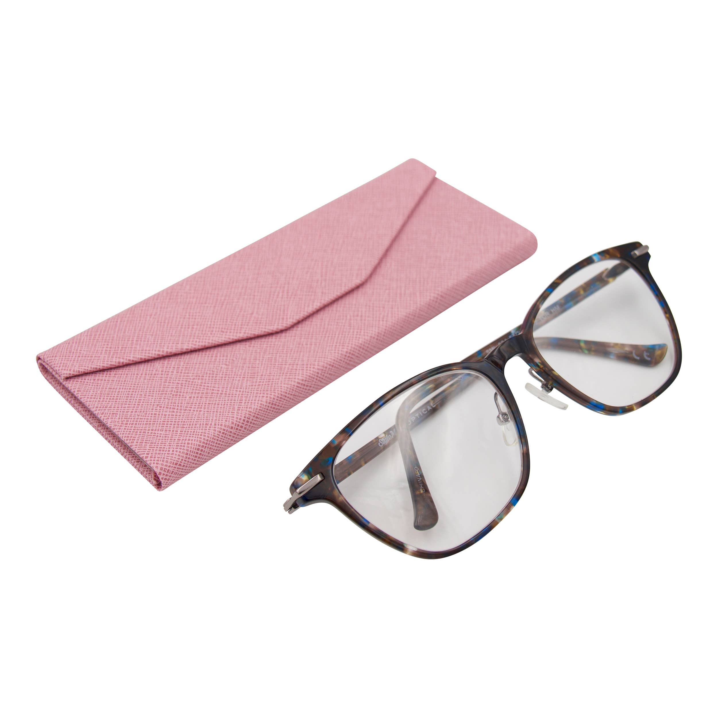 Folding Eco Leather Hard Case for Sunglasses (Pink)