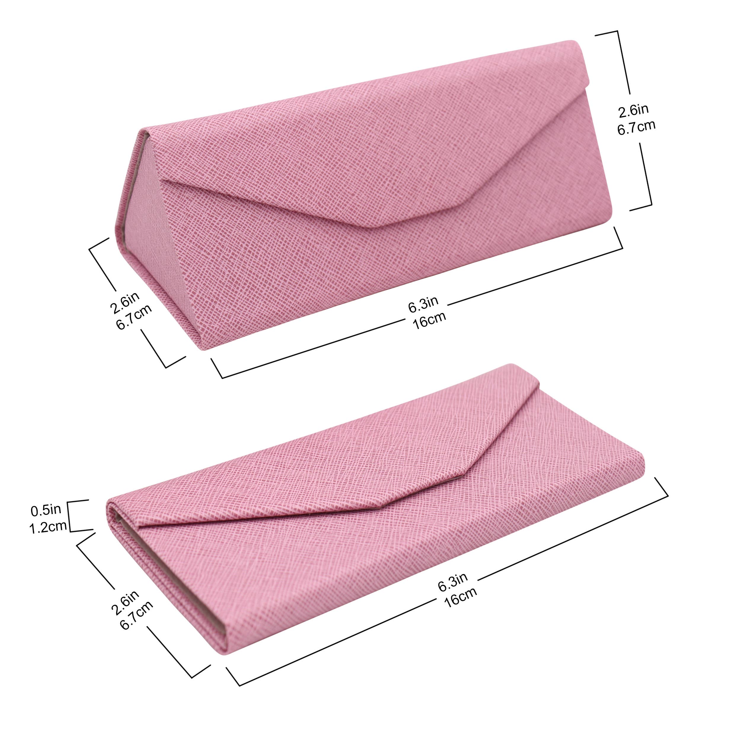 Folding Eco Leather Hard Case for Sunglasses (Pink)