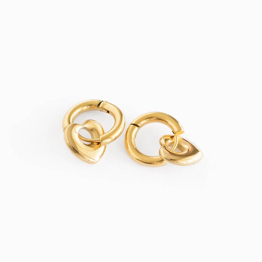 Bold Heart Hoop Earrings - Hypoallergenic, Girl Gift