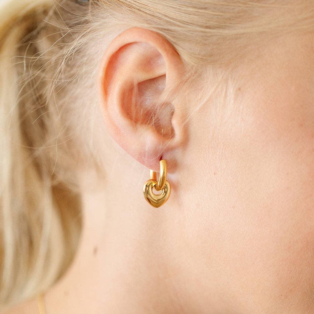Bold Heart Hoop Earrings - Hypoallergenic, Girl Gift