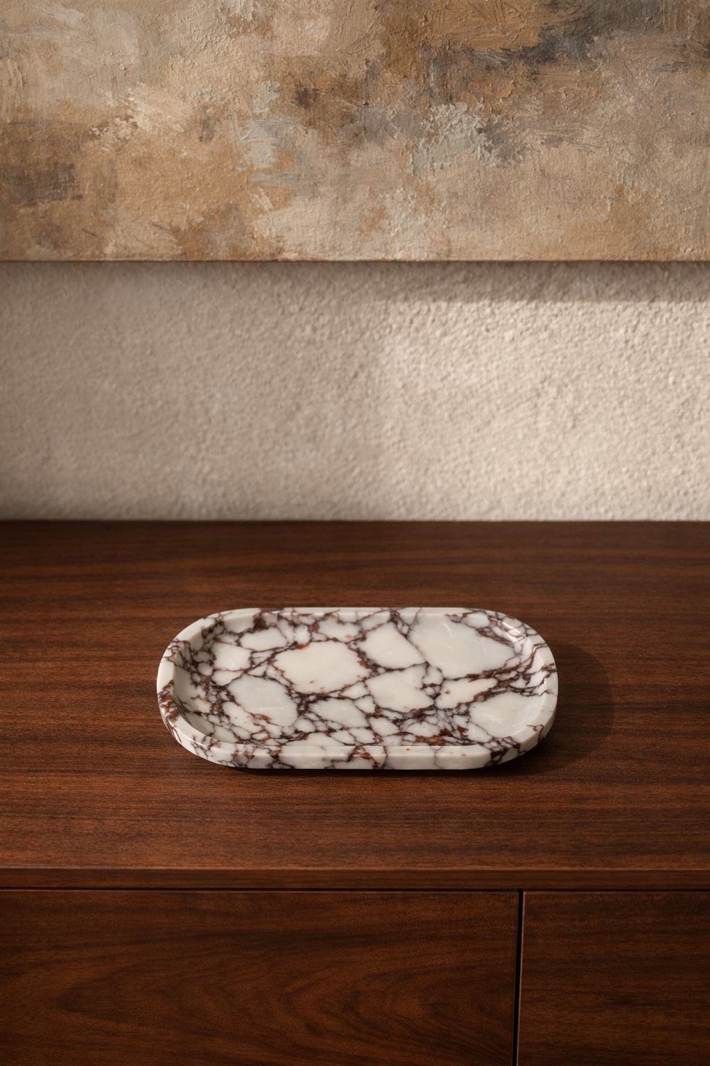 Calacatta Viola Marble Oval Tray